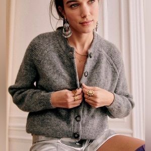 Sezane Othello Cardigan Sweater Grey